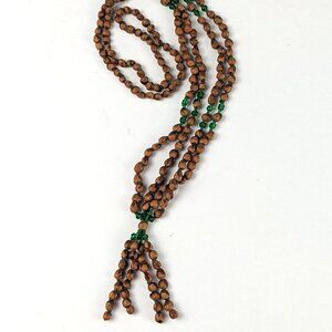 Vintage Brown Seed Bead Necklace